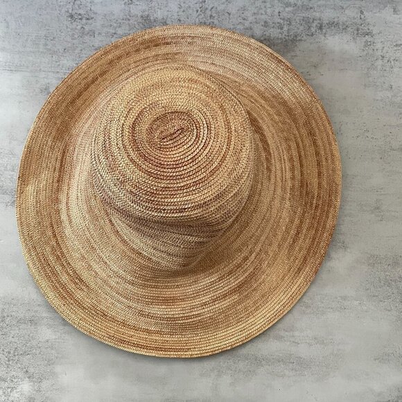 NWT Lucy Barlow Natural Stitch Straw Braid Fiber Wide Brim Hat One Size Barneys main image 5